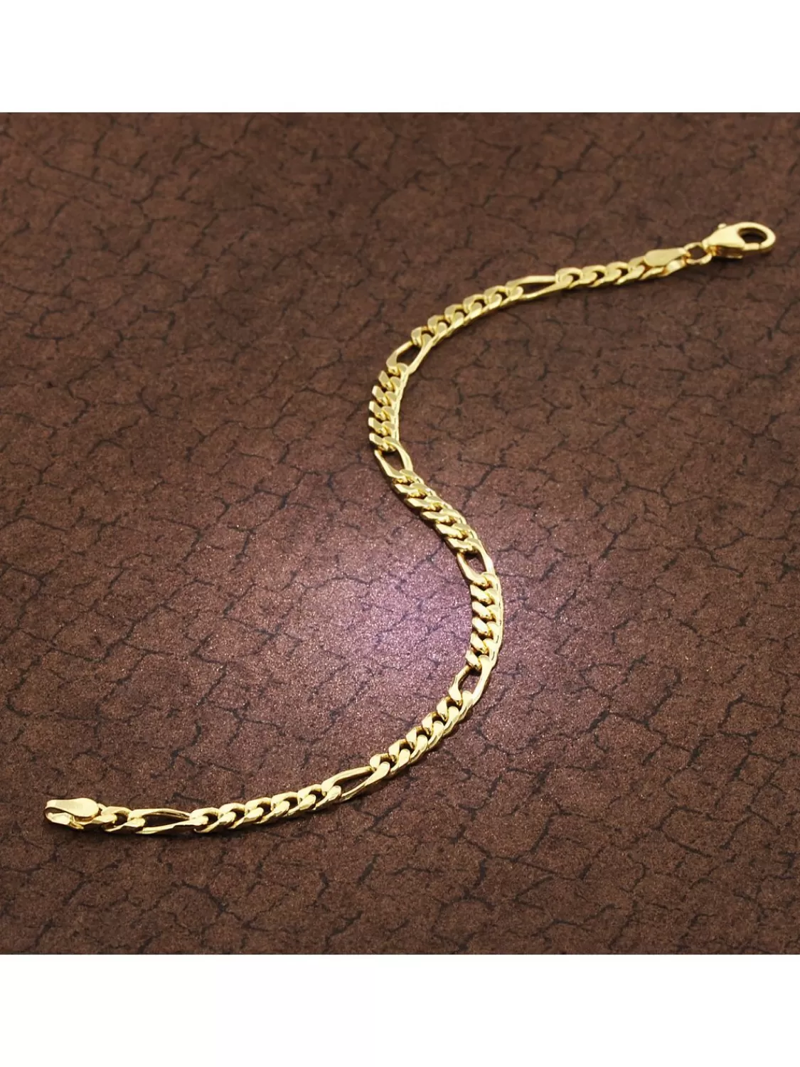 trendor Armband Gold Auf Silber 925 Figaro Breite 4,3 Mm | Herrenschmuck