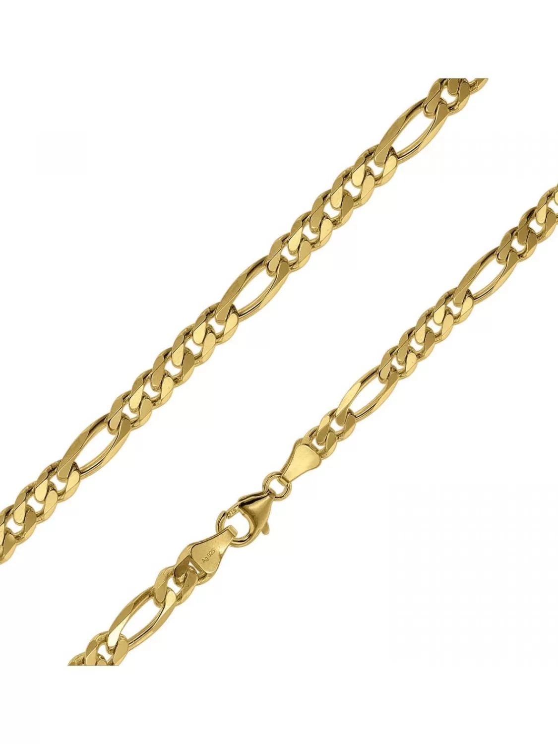 trendor Armband Gold Auf Silber 925 Figaro Breite 4,3 Mm | Herrenschmuck