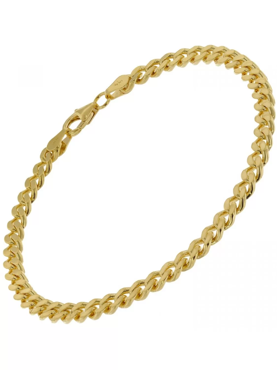 trendor Armband Gold Auf Silber 925 Flachpanzer 4,7 Mm Breit | Herrenschmuck