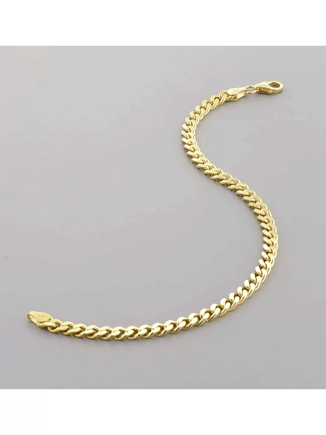 trendor Armband Gold Auf Silber 925 Flachpanzer 4,7 Mm Breit | Herrenschmuck