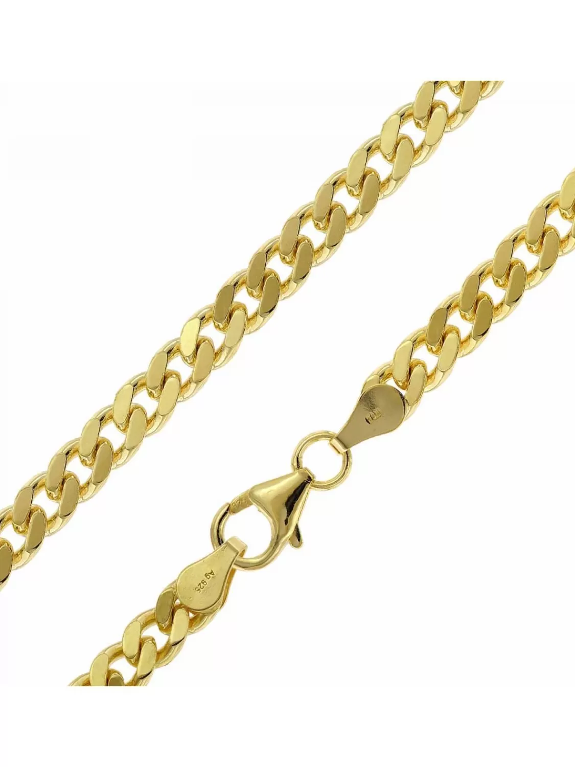 trendor Armband Gold Auf Silber 925 Flachpanzer 4,7 Mm Breit | Herrenschmuck