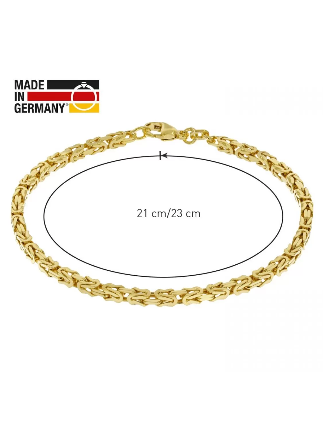 trendor Armband Konigskette Silber 925 Vergoldet Breite 3,2 Mm | Herrenschmuck