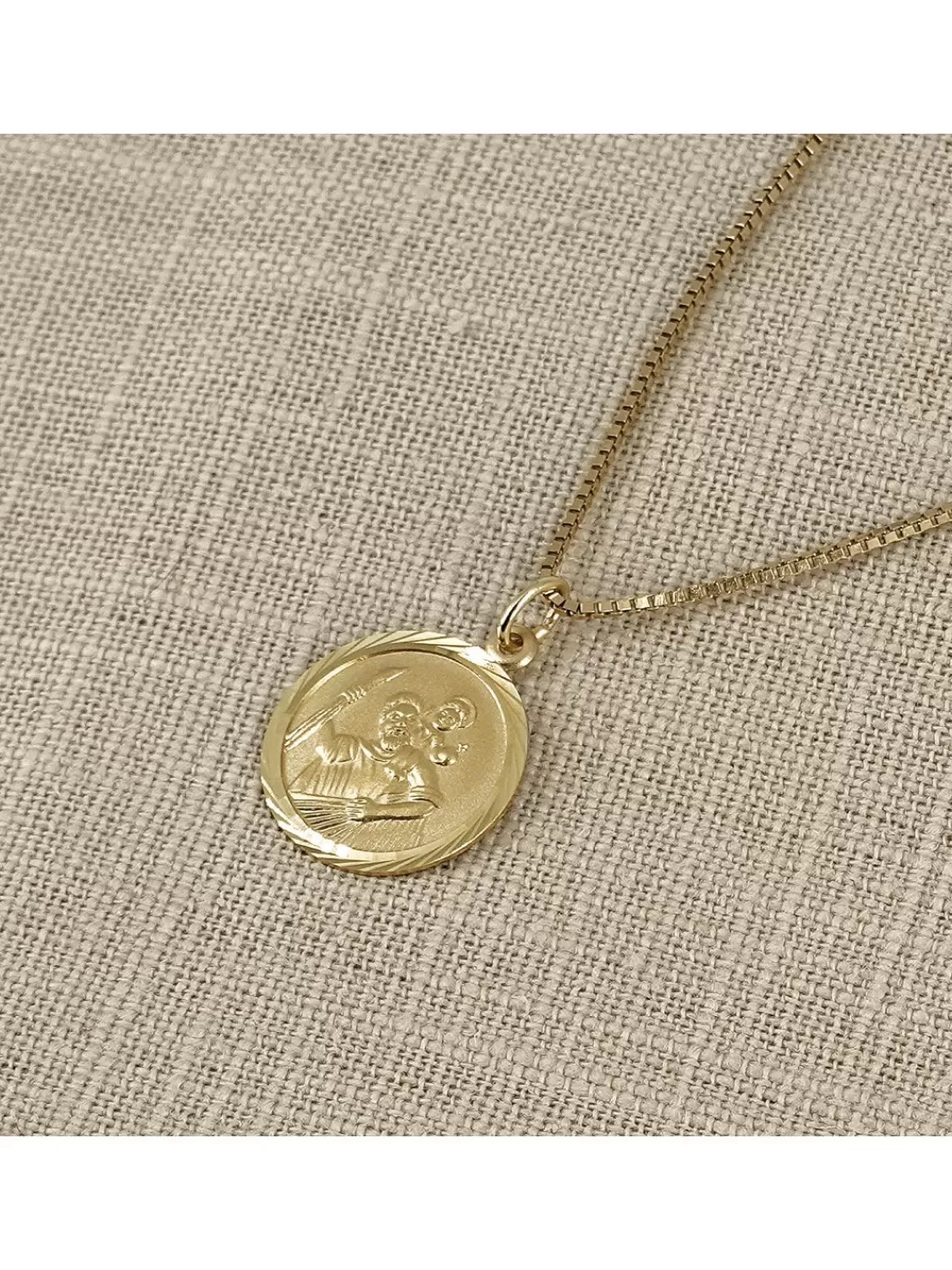 trendor Christophorus Anhanger 333 Gold Mit Vergoldeter Silberkette | Herrenschmuck