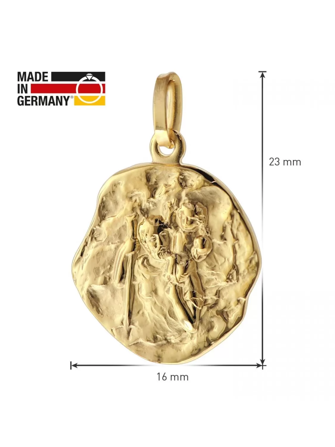 trendor Christophorus Anhanger Gold 333/8 Kt. Mit Goldplattierter Kette | Herrenschmuck