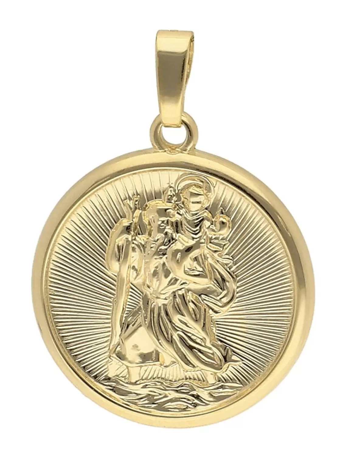 trendor Christophorus Anhanger Gold 333/8K Mit Vergoldeter Silberkette | Herrenschmuck