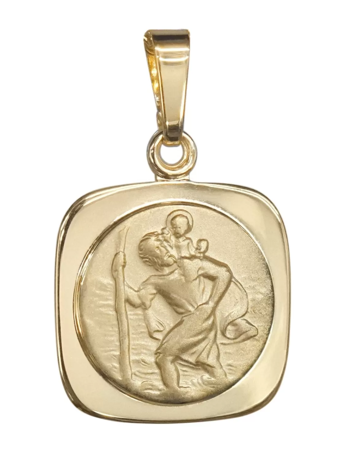 trendor Christophorus Anhanger Gold 333 / 8K Mit Vergoldeter Silberkette | Herrenschmuck