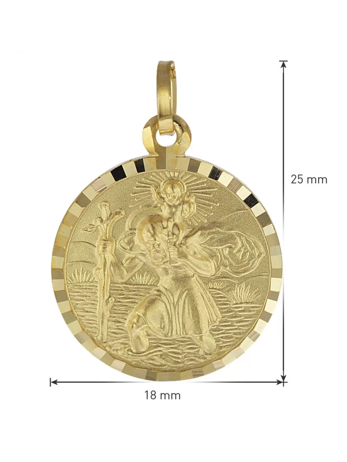 trendor Christophorus Anhanger Gold 333 Mit Plattierter Herren-Halskette | Herrenschmuck