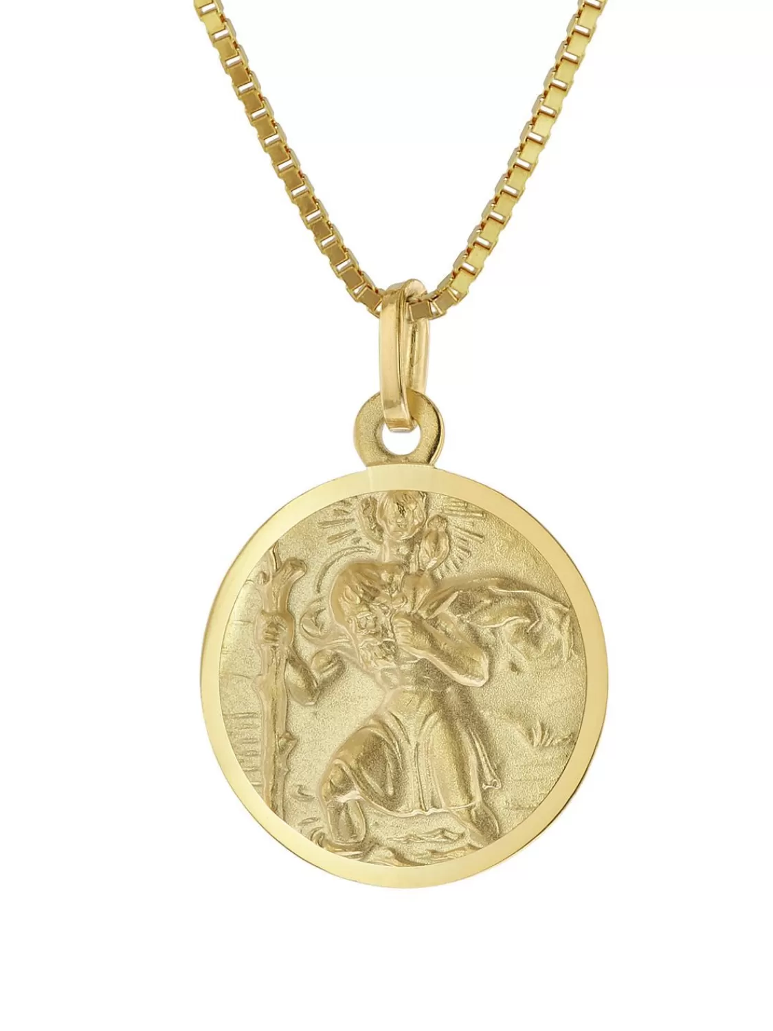 trendor Christophorus Anhanger Gold 333 Mit Vergoldeter Silber-Halskette | Herrenschmuck
