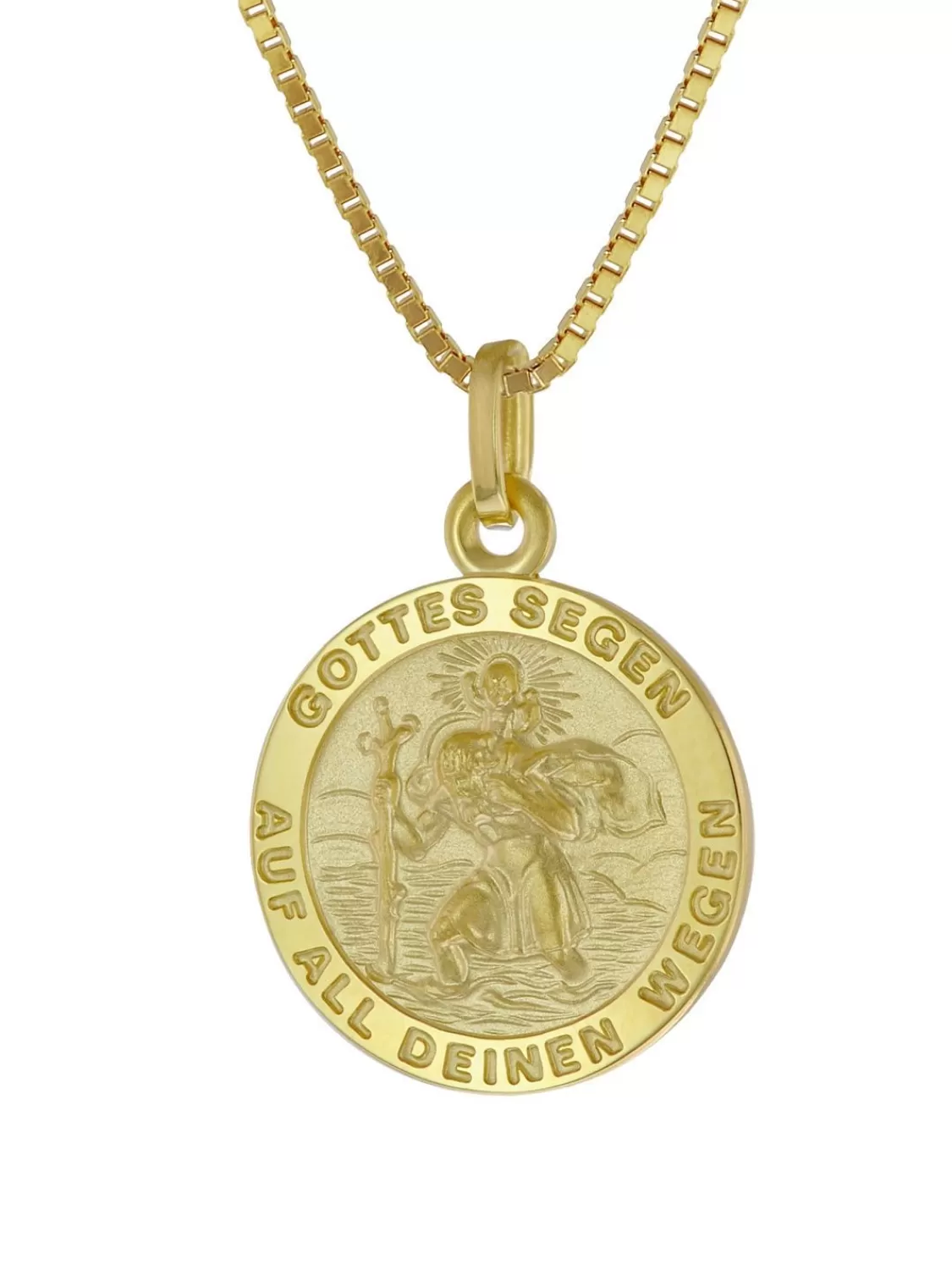 trendor Christophorus Anhanger Gold 333 Mit Vergoldeter Silber-Halskette | Herrenschmuck