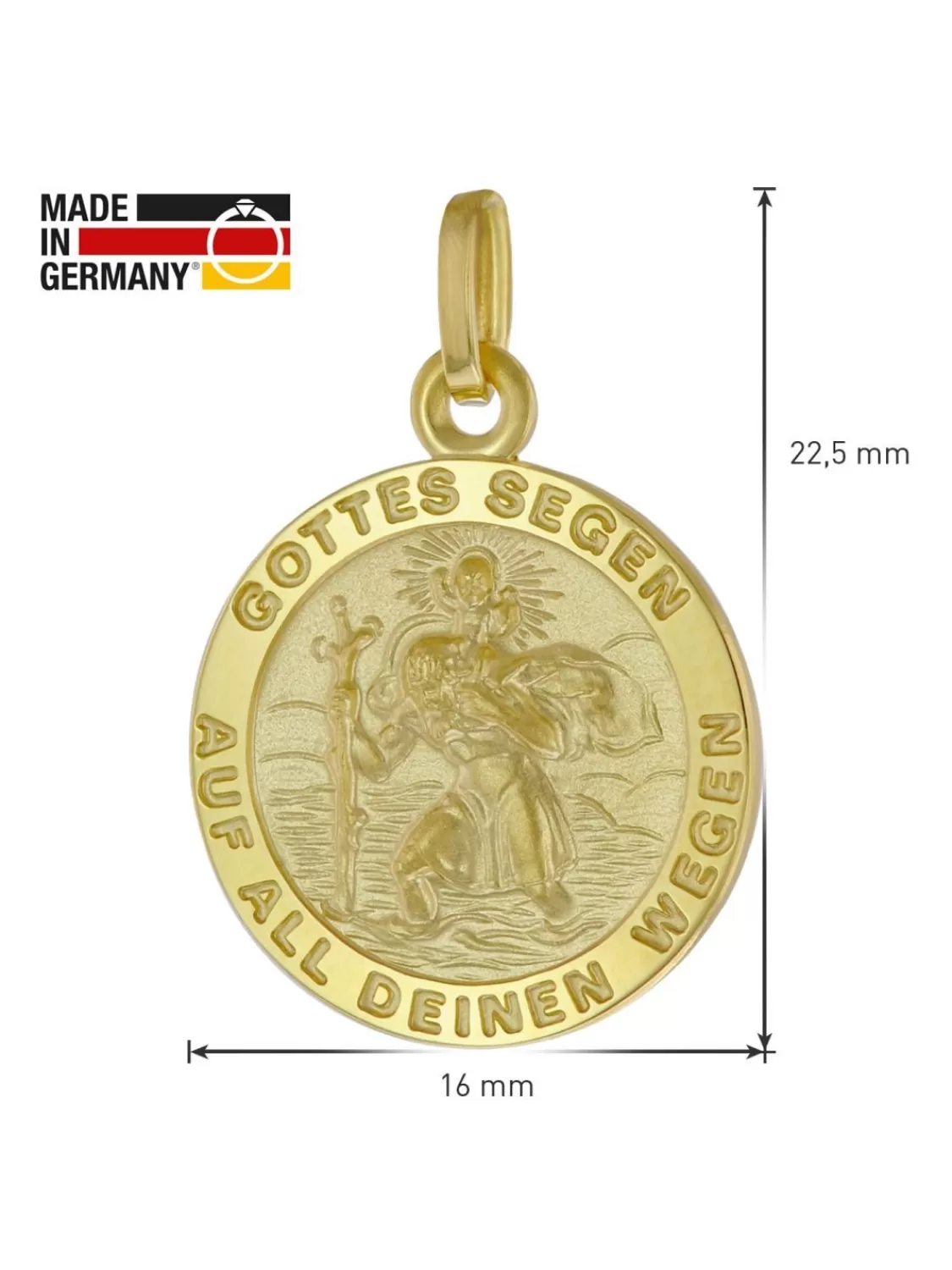 trendor Christophorus Anhanger Gold 333 Mit Vergoldeter Silber-Halskette | Herrenschmuck