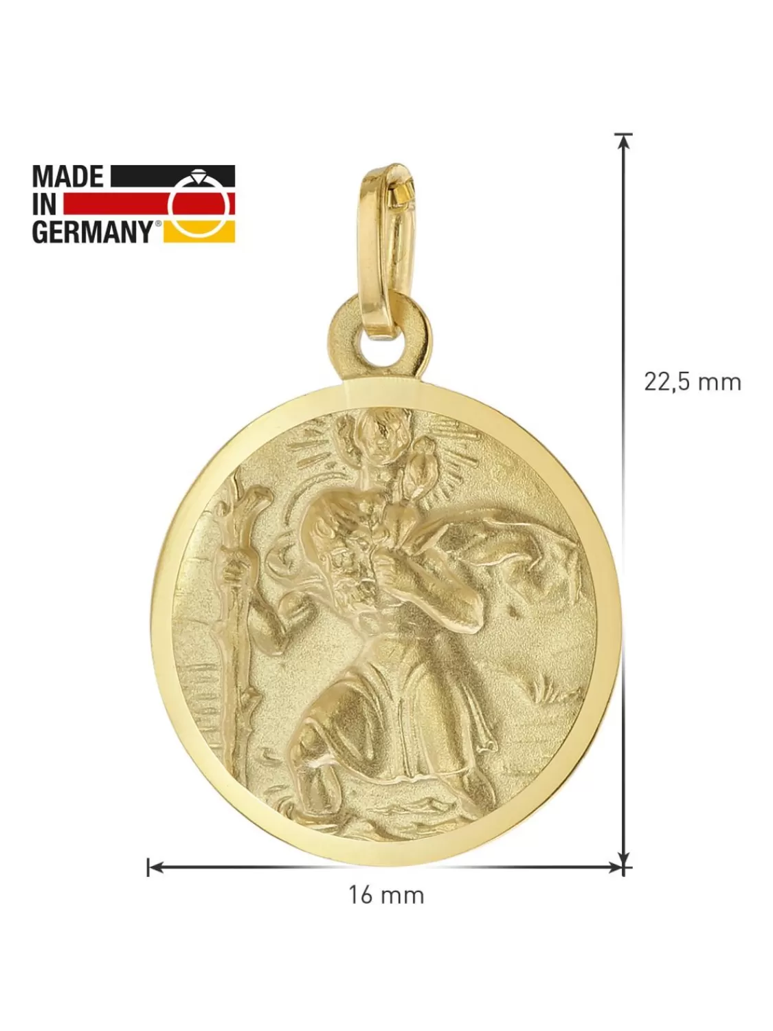 trendor Christophorus Anhanger Gold 333 Mit Vergoldeter Silber-Halskette | Herrenschmuck