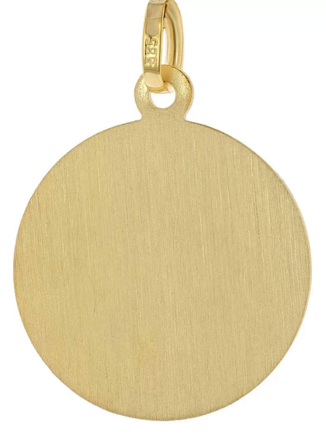 trendor Christophorus Anhanger O 16 Mm Gold 585 + Vergoldete Silberkette | Herrenschmuck