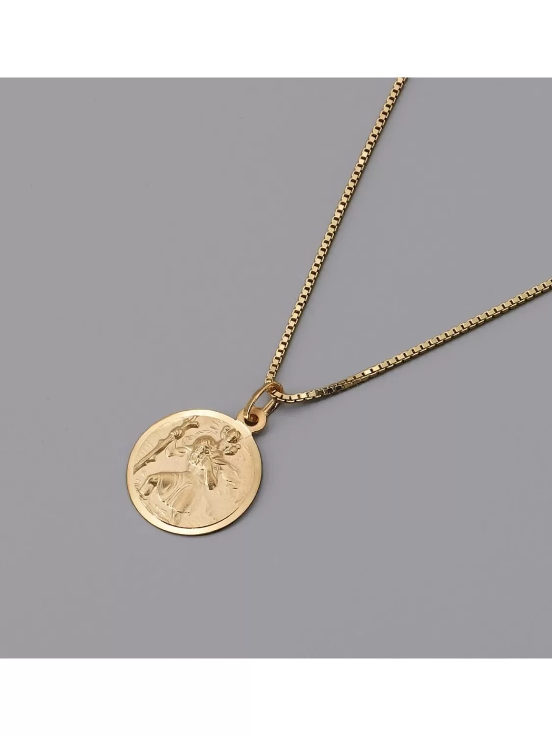 trendor Christophorus Anhanger O 16 Mm Gold 585 + Vergoldete Silberkette | Herrenschmuck
