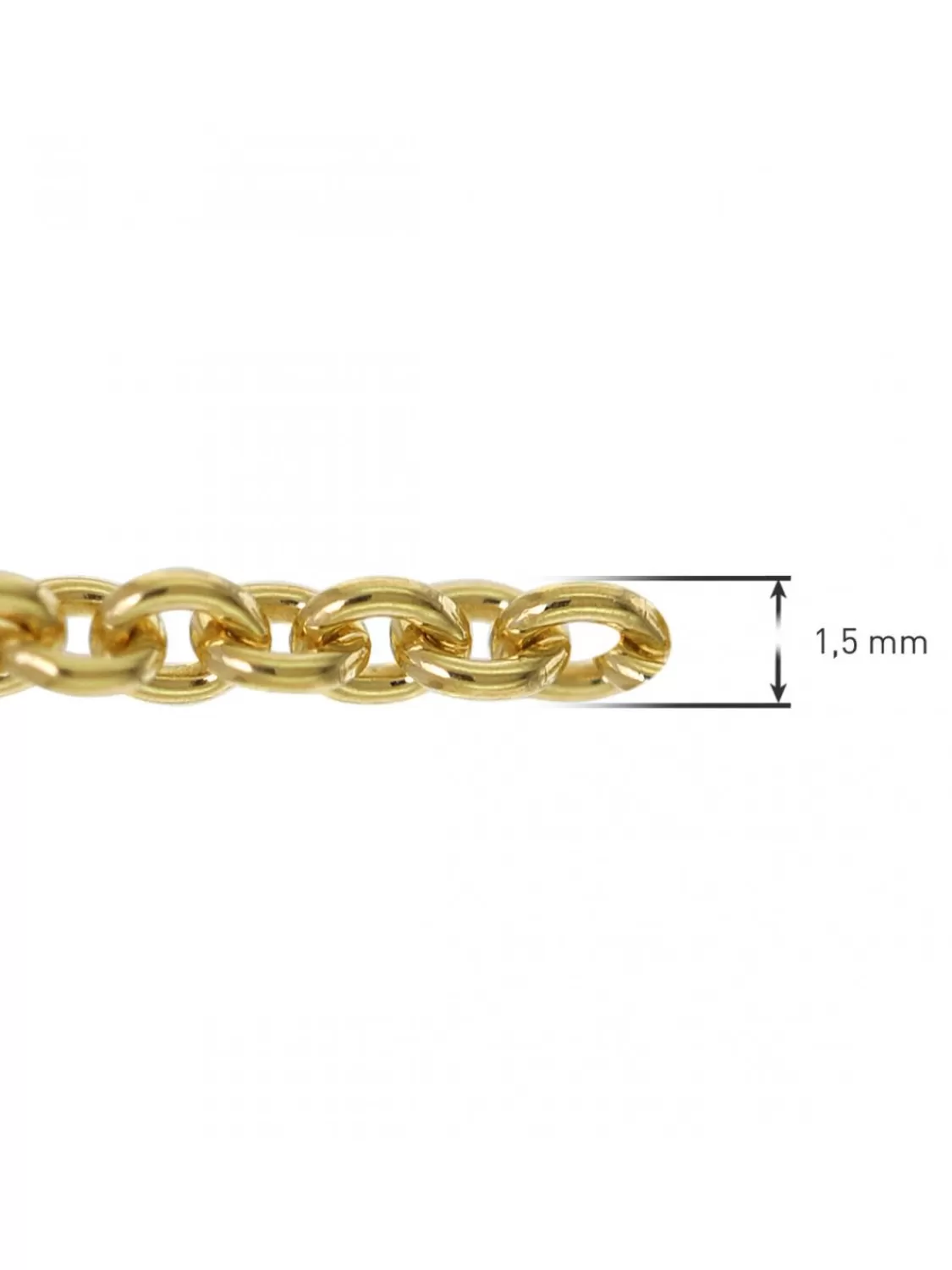 trendor Collier-Kette Silber 925 10M Goldplattiert Ankermuster 1,5 Mm | Herrenschmuck