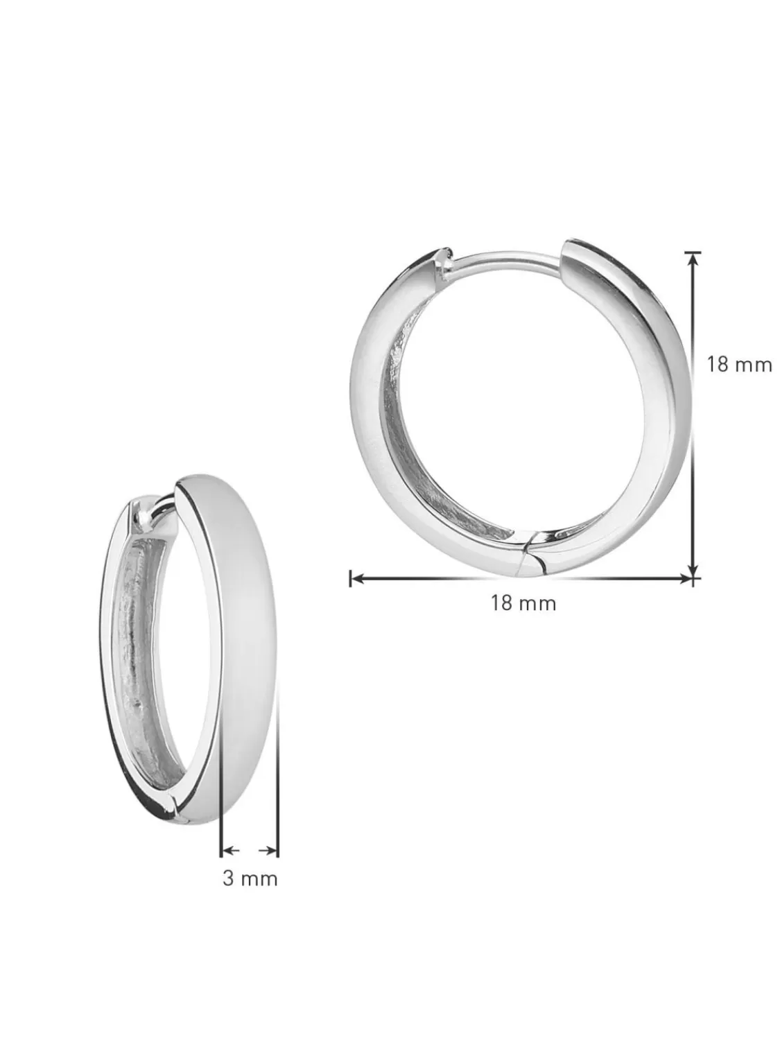 trendor Creolen Fur Damen Und Herren 925 Silber Ohrringe O 18 Mm | Herrenschmuck