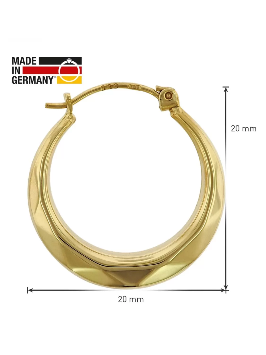 trendor Damen Ohrringe 333 Gold 8 Karat Creolen 20 Mm | Damenschmuck