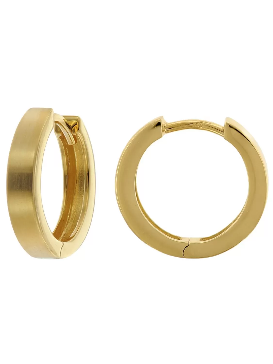 trendor Damen Ohrringe Gold 333/8K Klapp-Creolen O 15 Mm | Damenschmuck