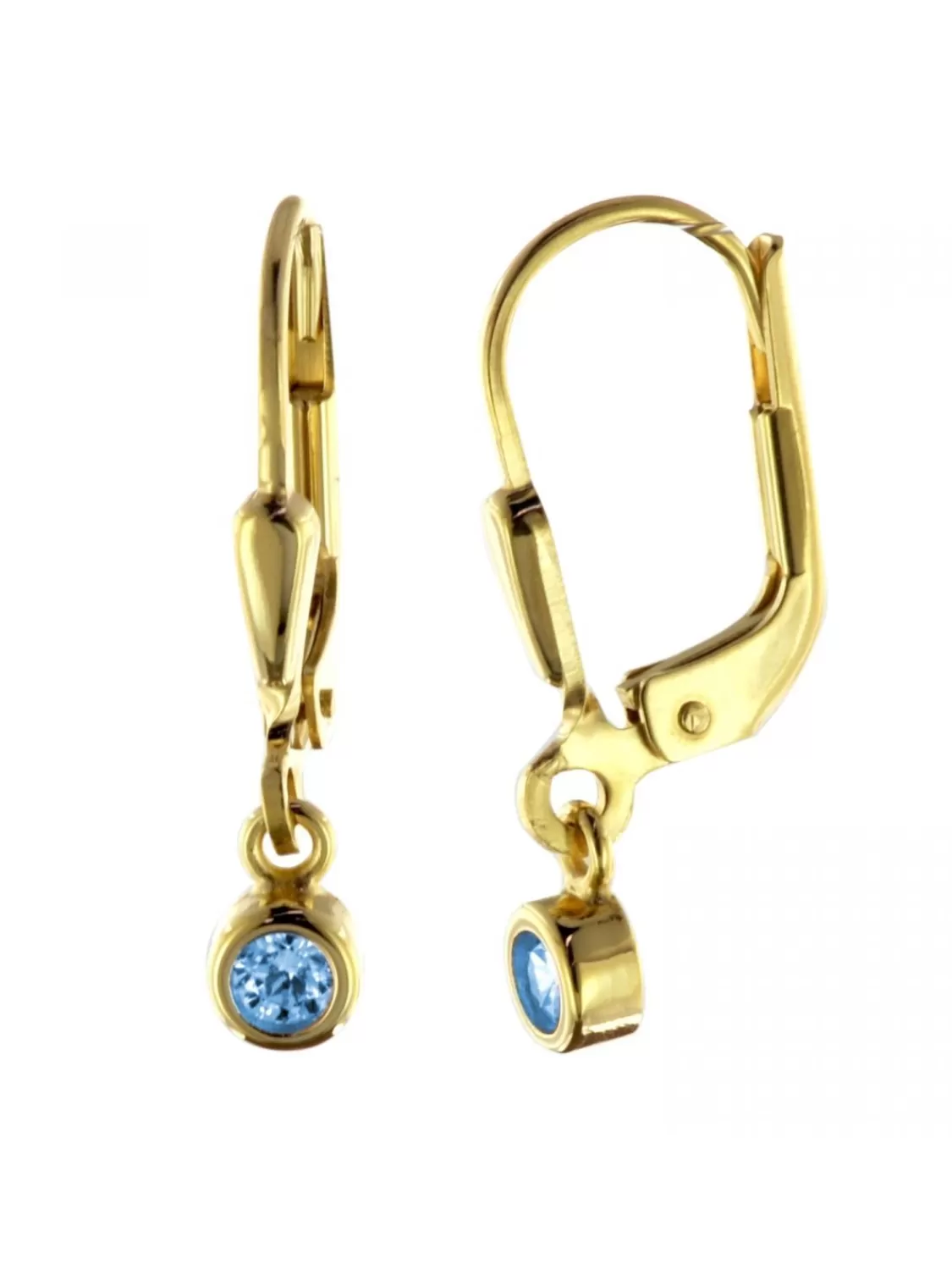 trendor Damen Ohrringe Gold 333 / 8 K Ohrhanger Mit Blauem Zirkonia | Damenschmuck