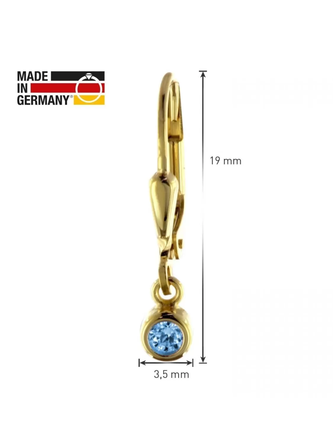 trendor Damen Ohrringe Gold 333 / 8 K Ohrhanger Mit Blauem Zirkonia | Damenschmuck