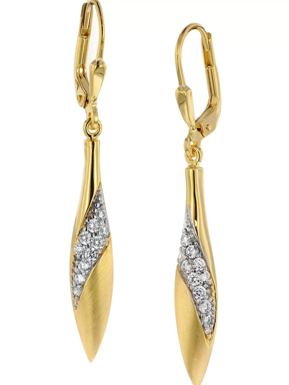 trendor Damen Ohrringe Gold Auf Silber 925 Zirkonia Ohrhanger | Damenschmuck