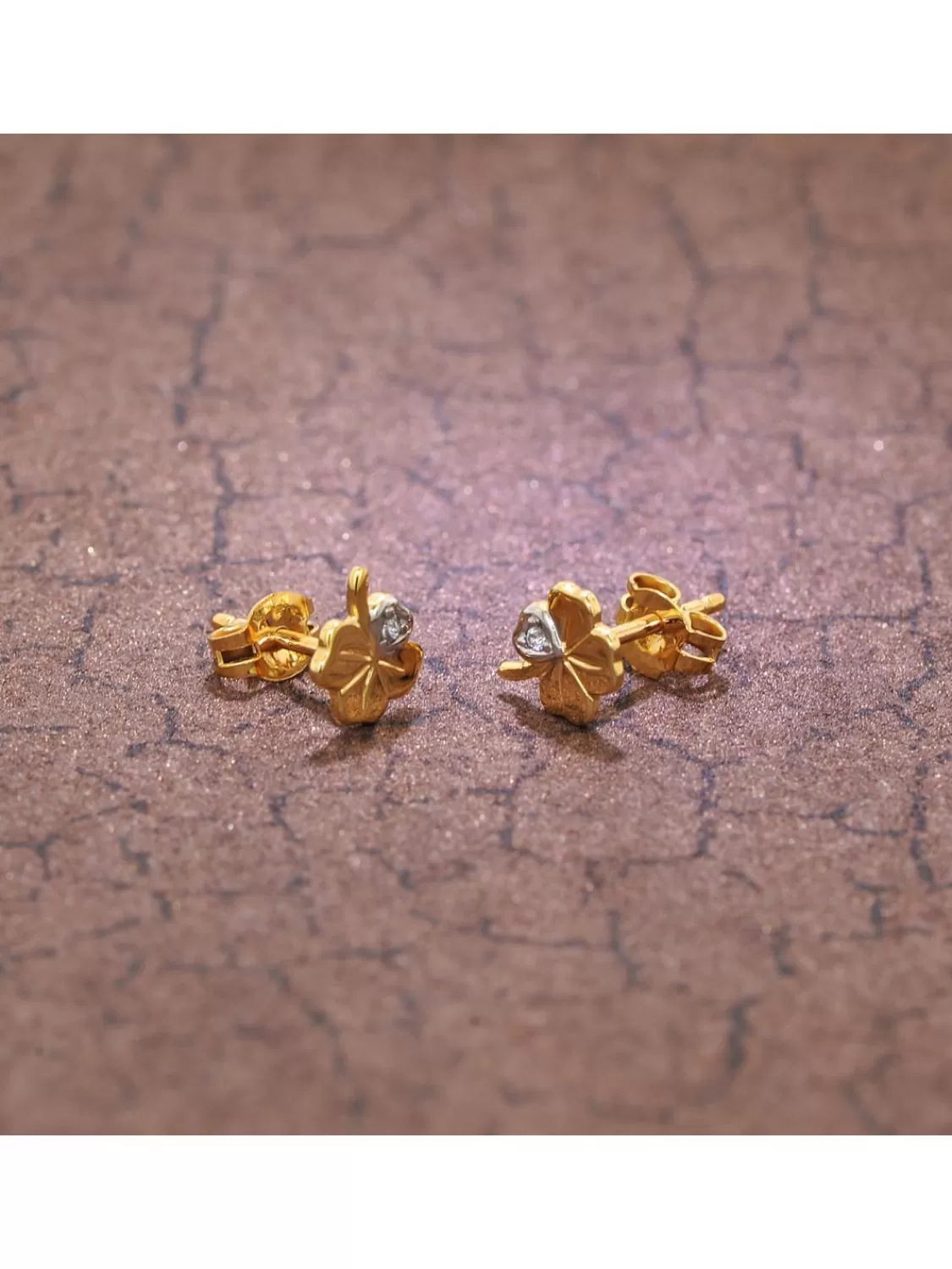 trendor Damen Ohrringe Kleeblatt 333 Gold 8 Karat Bicolor | Damenschmuck