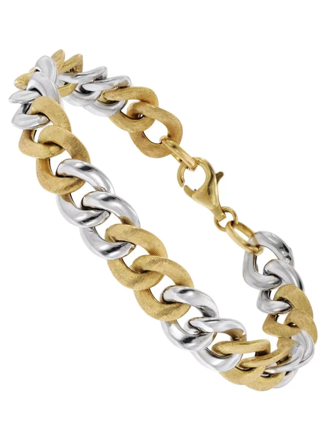trendor Damen Panzer-Armband Gold 585/14K Zweifarbig 10 Mm Breit | Damenschmuck