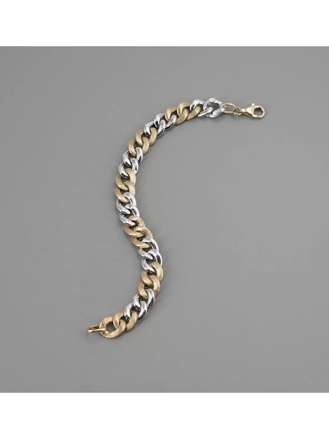 trendor Damen Panzer-Armband Gold 585/14K Zweifarbig 10 Mm Breit | Damenschmuck