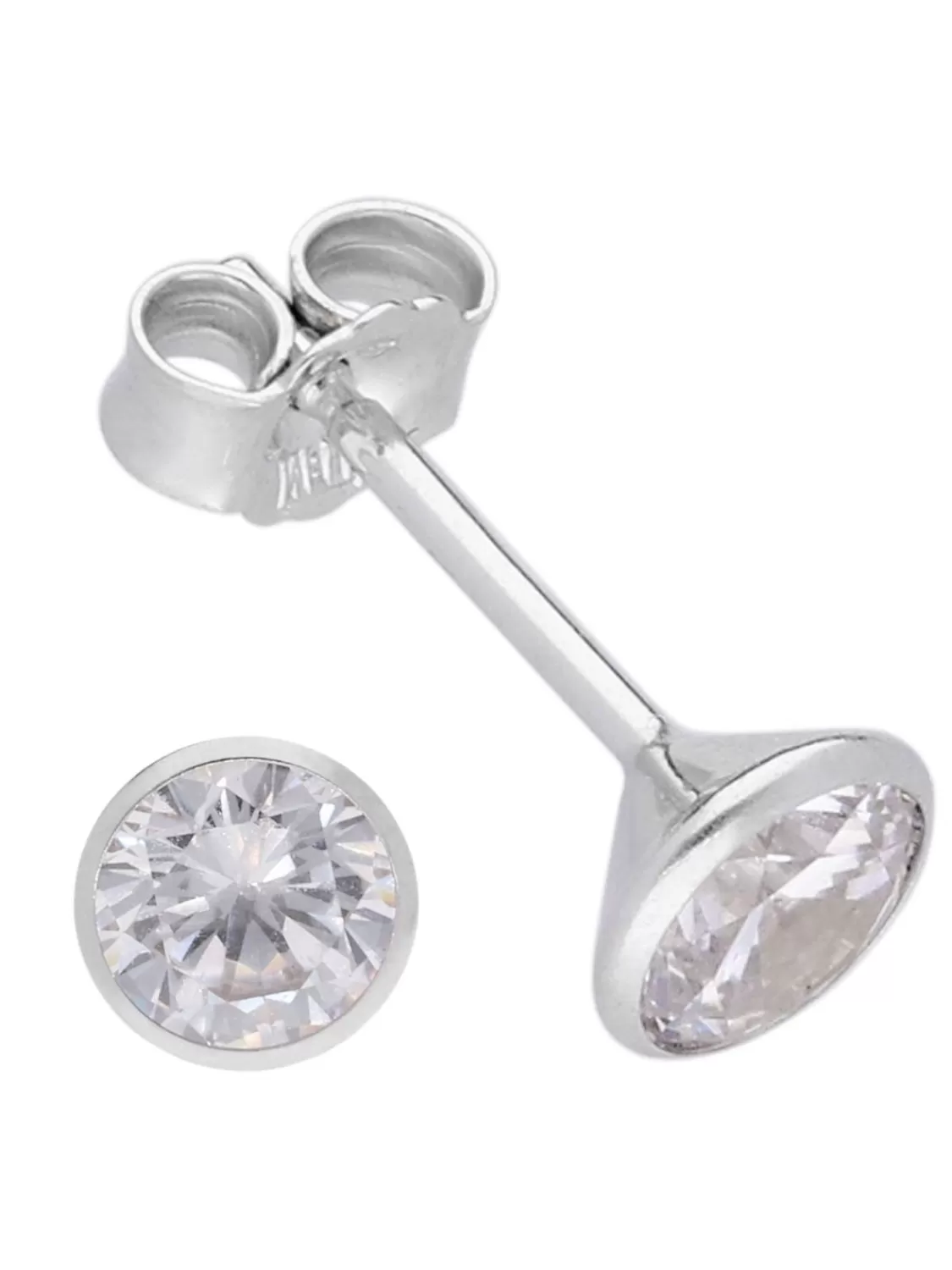 trendor Damen Und Herren Ohrringe 925 Silber Zirkonia-Ohrstecker 5,5 Mm | Herrenschmuck