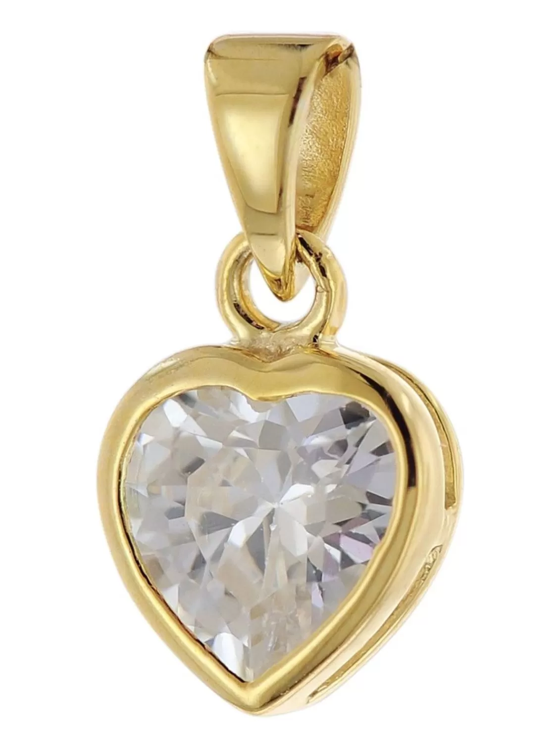 trendor Damen-Anhanger Gold 333 Zirkonia Herz Mit Vergoldeter Kette | Damenschmuck