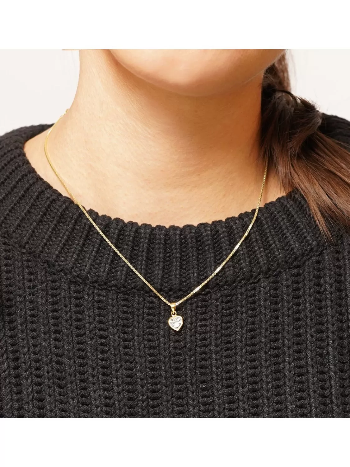 trendor Damen-Anhanger Gold 333 Zirkonia Herz Mit Vergoldeter Kette | Damenschmuck