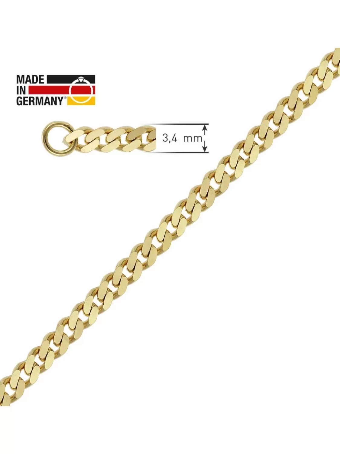 trendor Damen-Armband Gold 333 / 8K Panzerarmband 3,4 Mm Breit | Damenschmuck