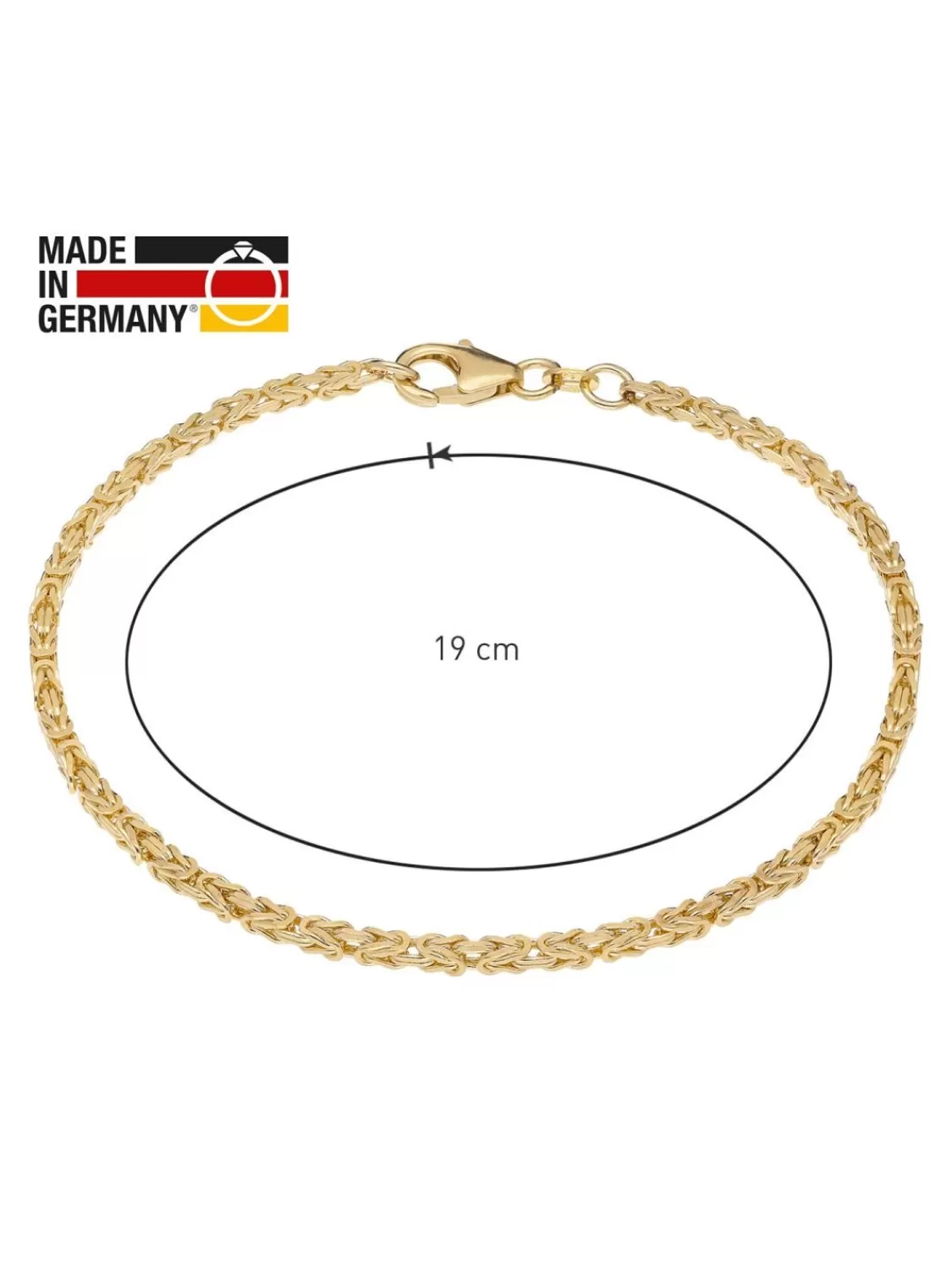 trendor Damen-Armband Konigskette Gold 585 / 14K Breite 2 Mm | Damenschmuck