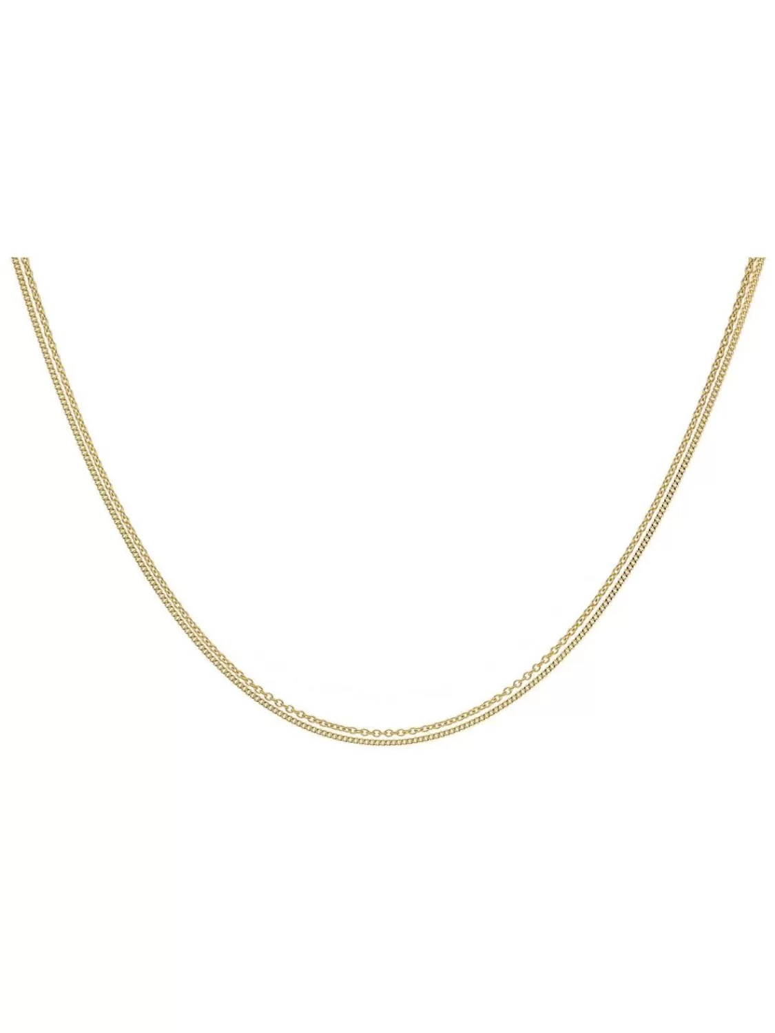 trendor Damen-Halskette Fur Anhanger Gold 333 / 8K Zweireihige Kette | Damenschmuck