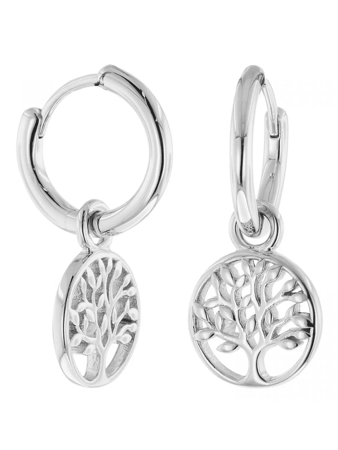 trendor Damen-Ohrringe 925 Silber Creolen Mit Lebensbaum 925 Silber | Damenschmuck