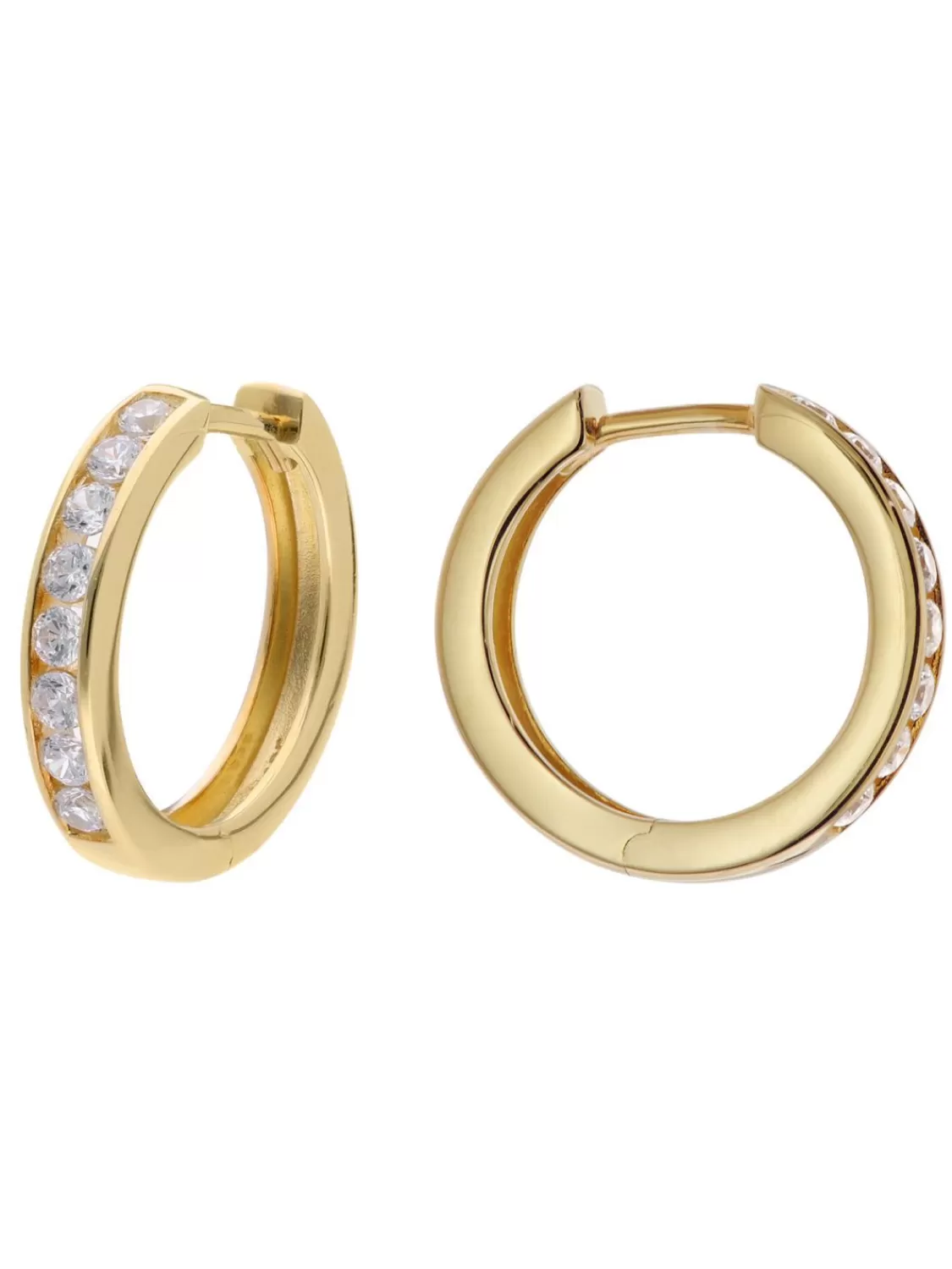 trendor Damen-Ohrringe 925 Silber Vergoldet Creolen O 18 Mm | Damenschmuck