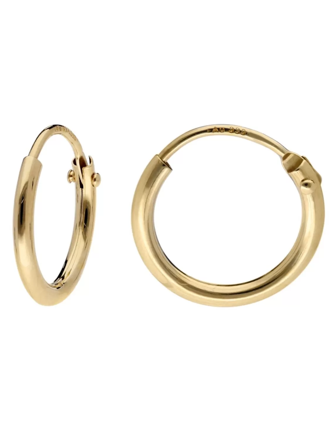 trendor Damen-Ohrringe Gold 333 / 8K Creolen Breite 1,3 Mm O 11 Mm | Damenschmuck