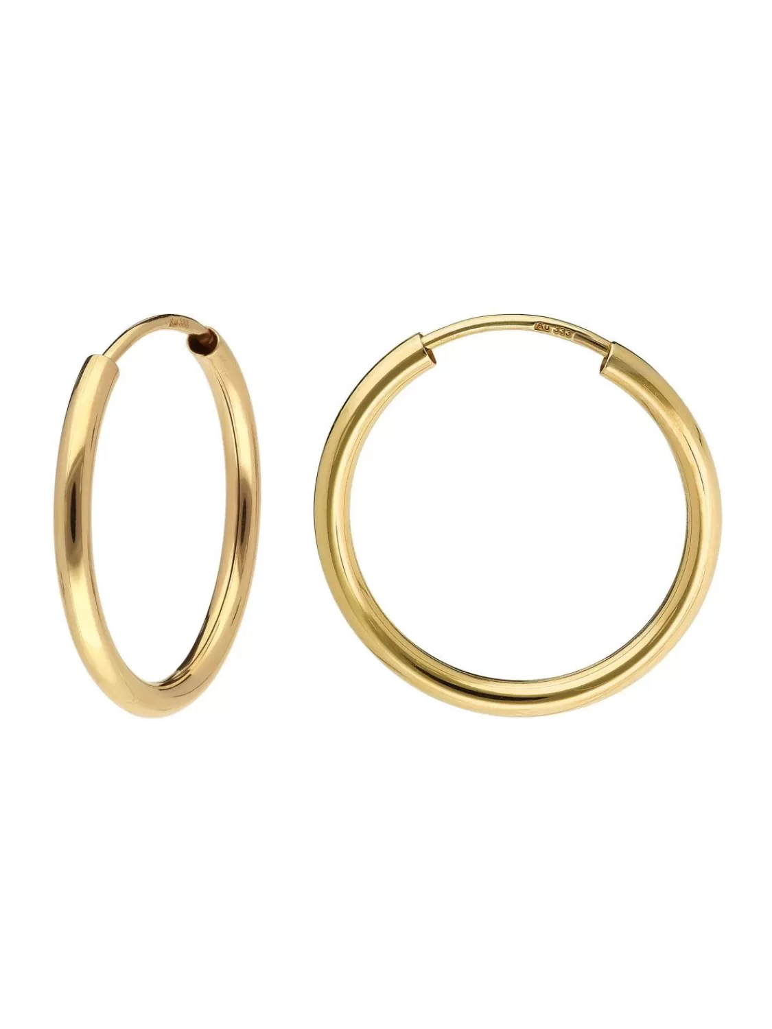 trendor Damen-Ohrringe Gold 333 / 8K Creolen Breite 2 Mm O 20 Mm | Damenschmuck