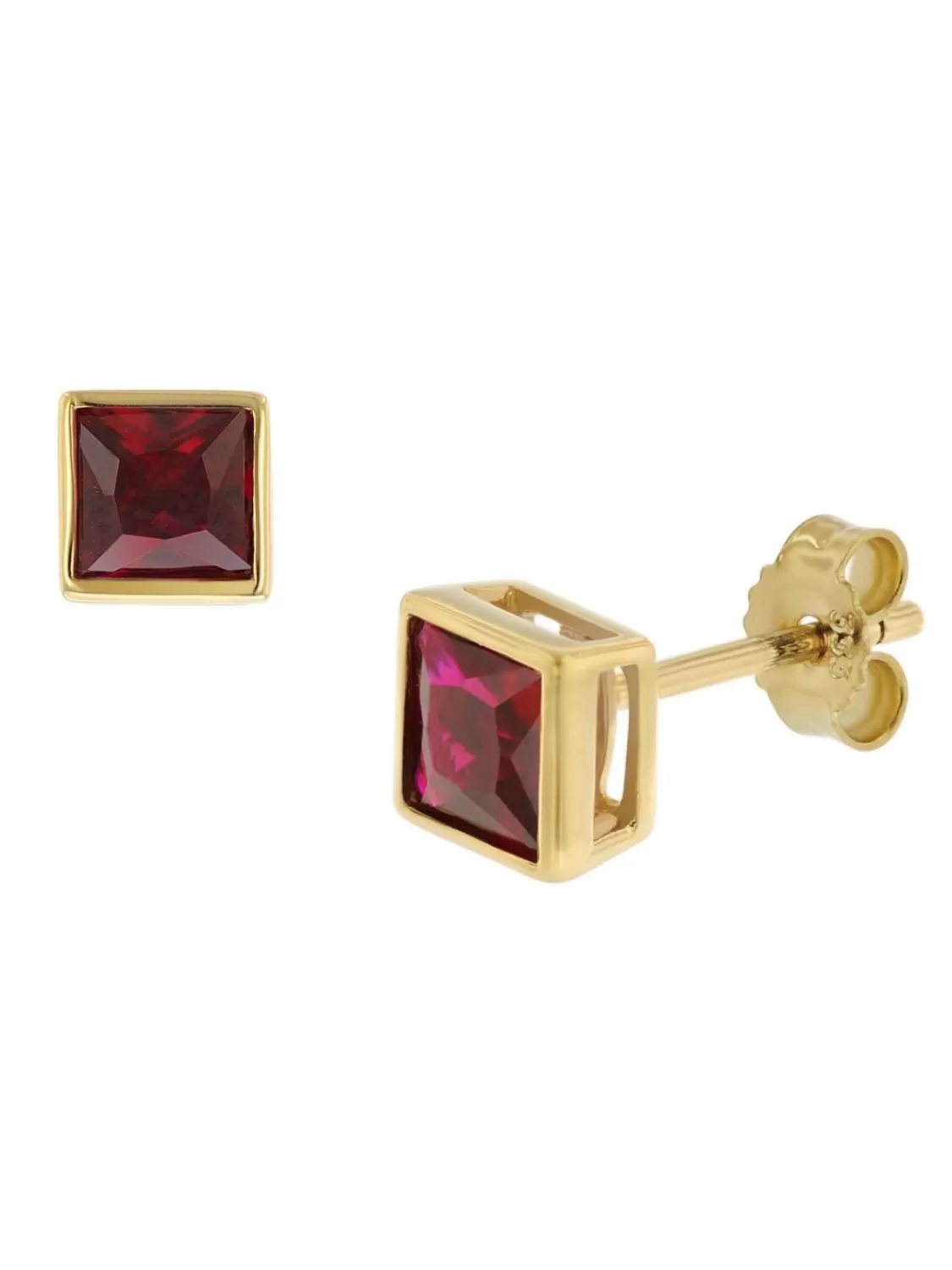 trendor Damen-Ohrringe Gold 333 / 8K Ohrstecker Mit Synt. Granat | Damenschmuck