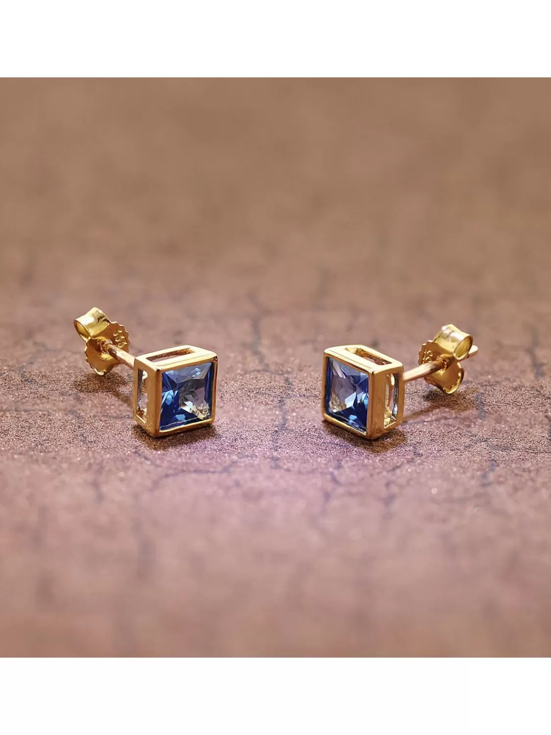 trendor Damen-Ohrringe Gold 333 / 8K Ohrstecker Zirkonia London Blau | Damenschmuck