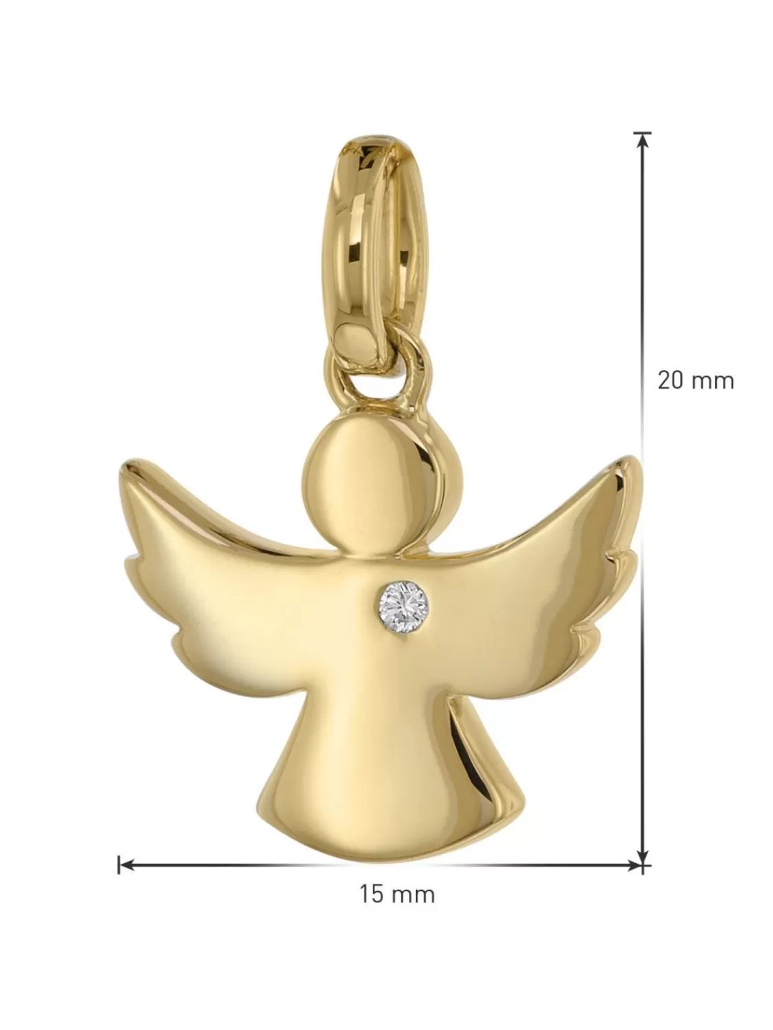 trendor Engel Anhanger Mit Diamant Gold 585 + Plattierte Silberkette | Damenschmuck