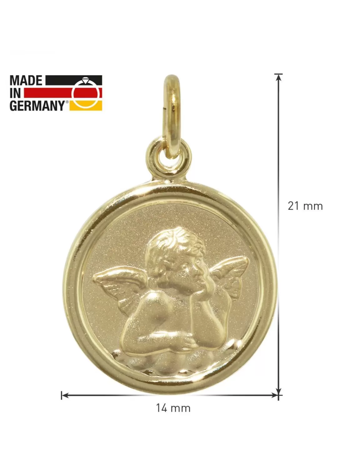 trendor Engel-Anhanger Fur Kinder Gold 333 An Vergoldeter Silberkette | Kinderschmuck