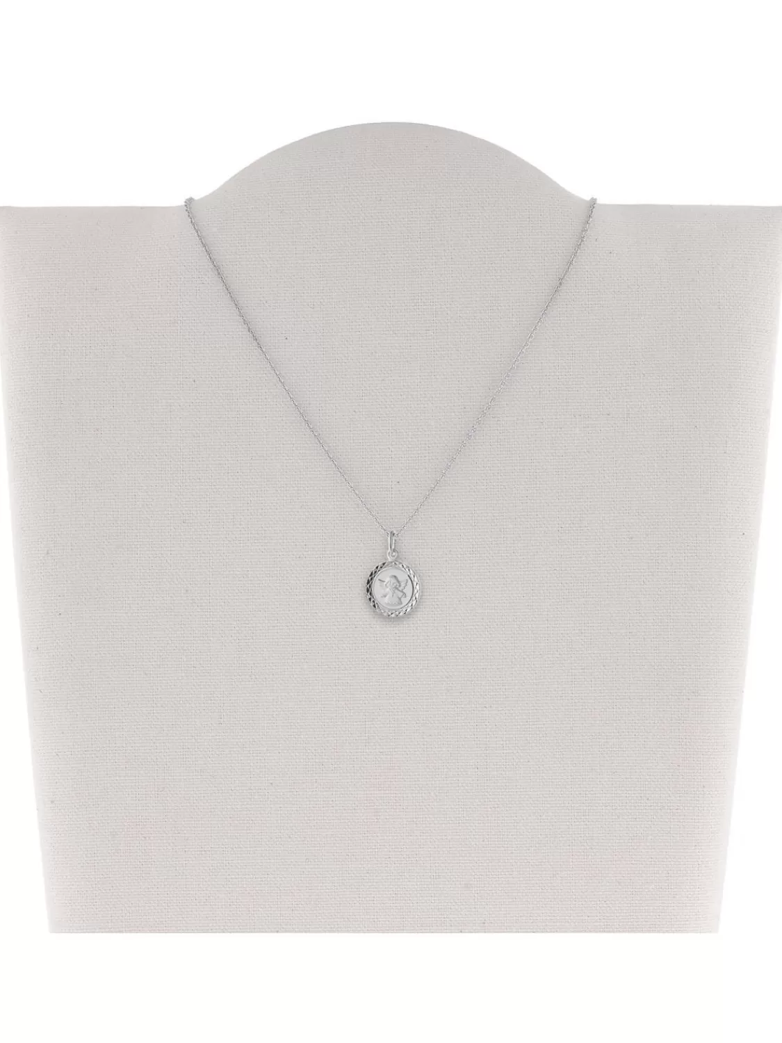 trendor Engel-Anhanger Fur Kinder Weisgold 585 (14 Kt.) Mit Silberkette | Kinderschmuck