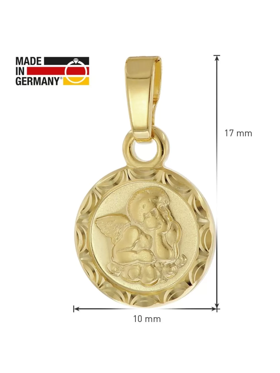 trendor Engel-Anhanger Gold 333 Mit Vergoldeter Silber-Kette Fur Kinder | Kinderschmuck