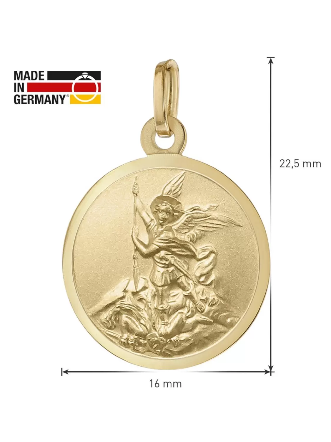 trendor Erzengel Michael Anhanger Gold 333 An Goldplattierter Kette | Herrenschmuck