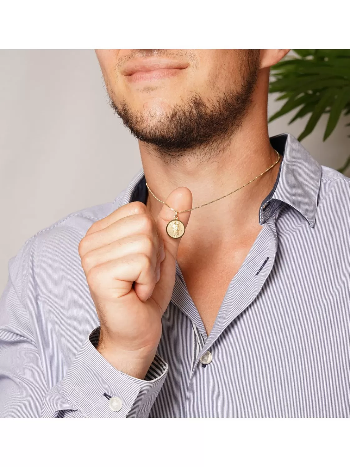 trendor Erzengel Raphael Anhanger Gold 333 An Goldplattierter Kette | Herrenschmuck