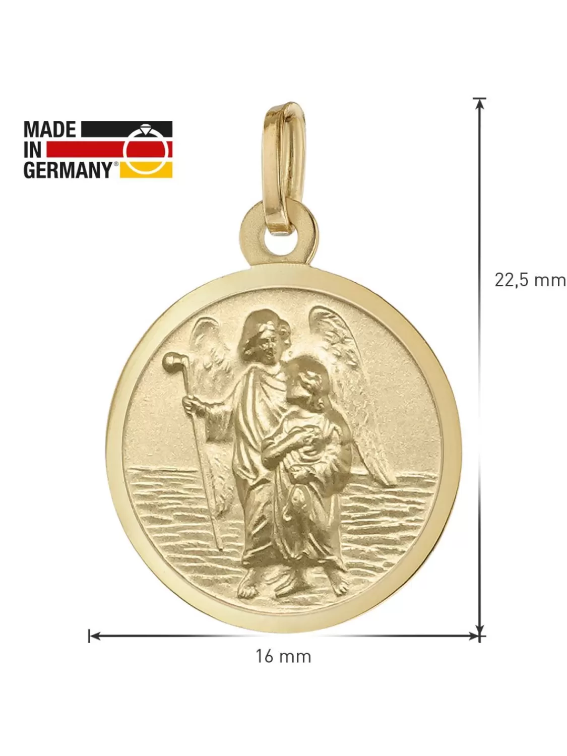 trendor Erzengel Raphael Anhanger Gold 333 An Goldplattierter Kette | Herrenschmuck
