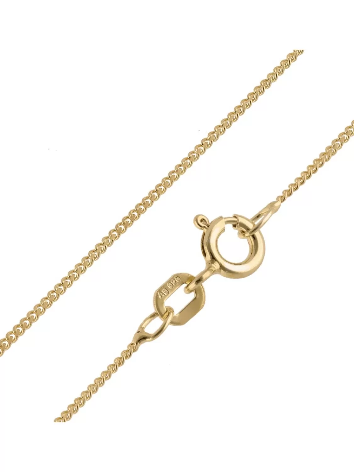 trendor Feine Panzerkette 925 Silber Vergoldet Kette 1,1 Mm Breit | Damenschmuck