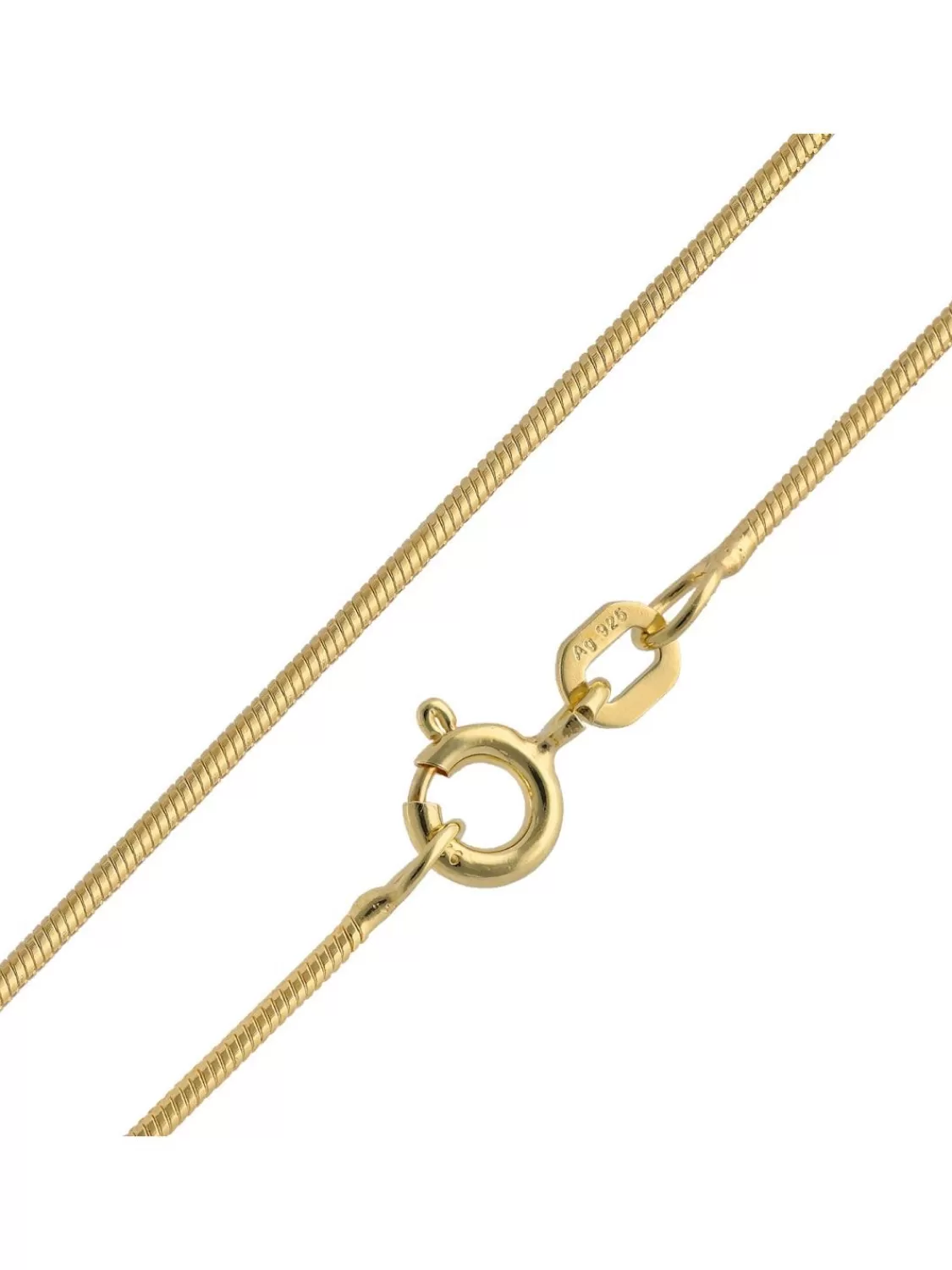 trendor Feine Schlangenkette 925 Silber Vergoldet Kette Damen 1,1 Mm | Damenschmuck