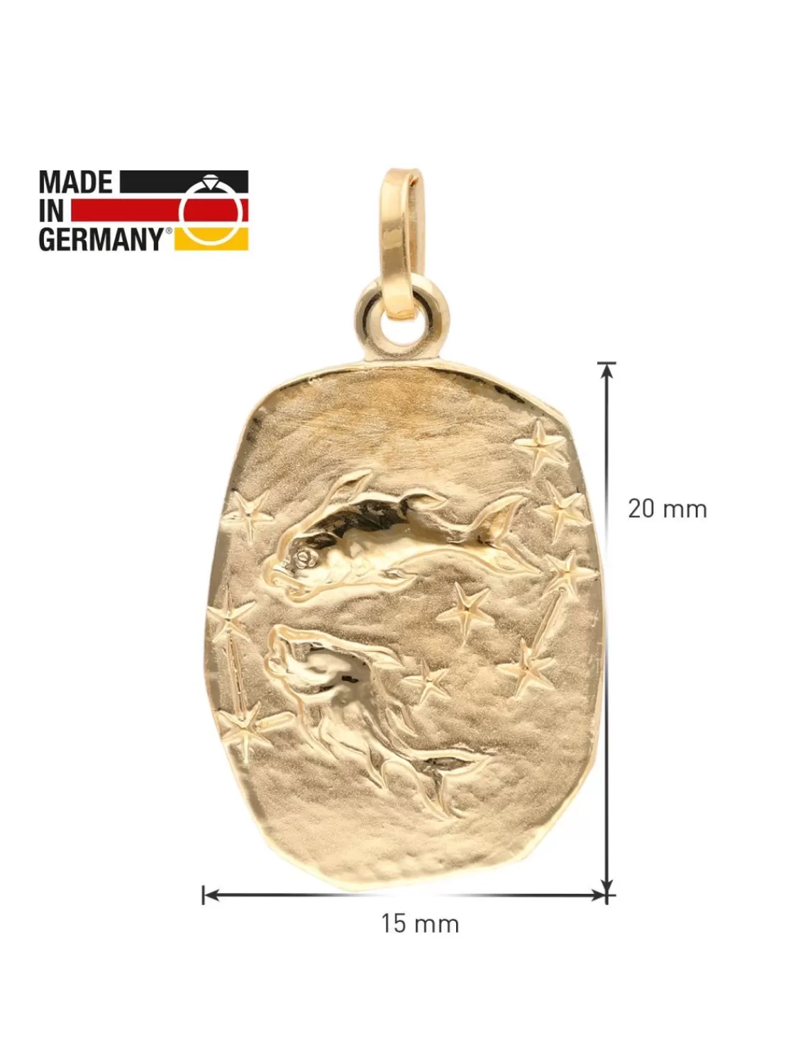 trendor Fische Sternzeichen Gold 333 / 8K Mit Vergoldeter Silberkette | Herrenschmuck