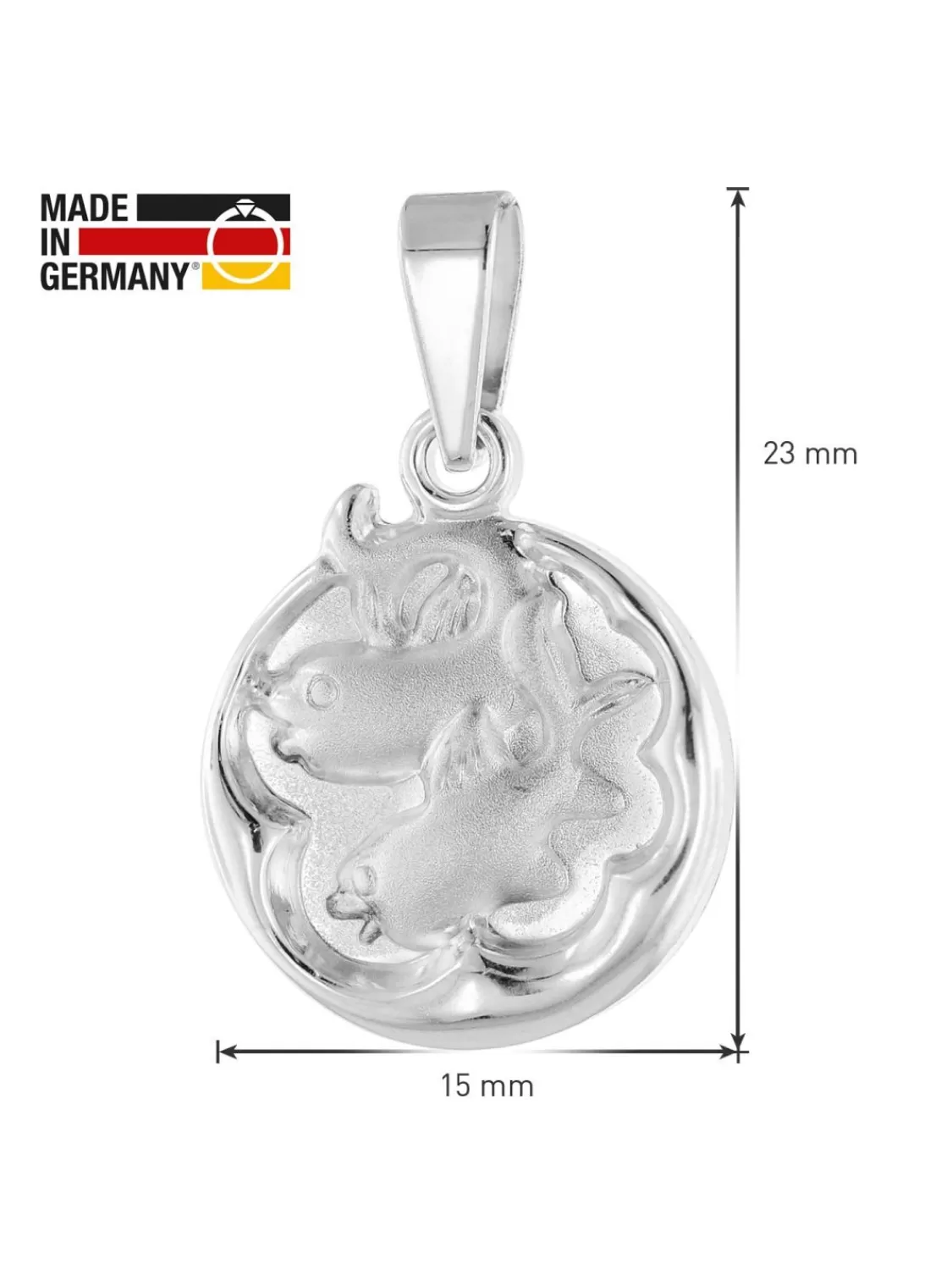 trendor Fische Sternzeichen Mit Halskette 925 Silber O 15 Mm | Kinderschmuck